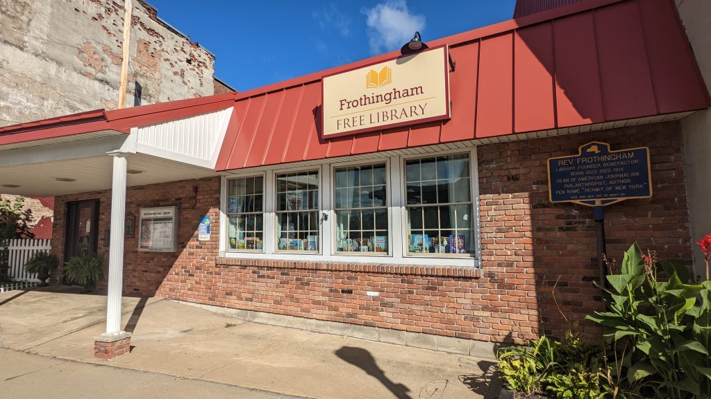 Front of the library building on 28 west main street in Fonda