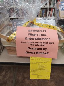 Night-Time Entertainment Basket lined bread basket, 8 DVD Collections