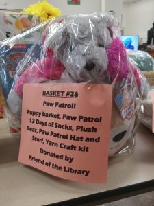 Paw Patrol Puppy basket, Paw Patrol 12 Days of Socks, Plush Bear, Paw Patrol Hat and Scarf, Yarn Craft kit
