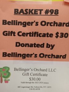Bellinger's Orchard Gift Certificate $30