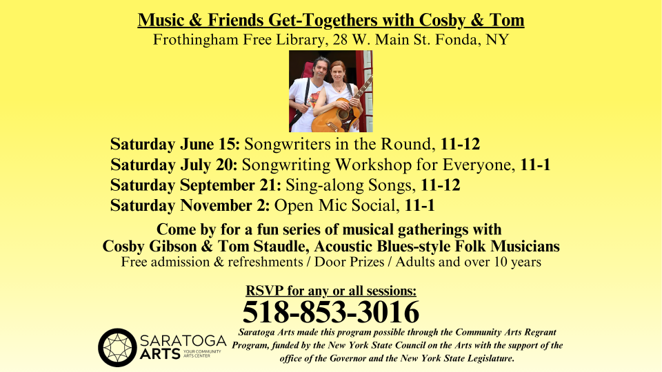 Music & Friends get together with Cosby & Tom nov 2nd open mic social 11-1